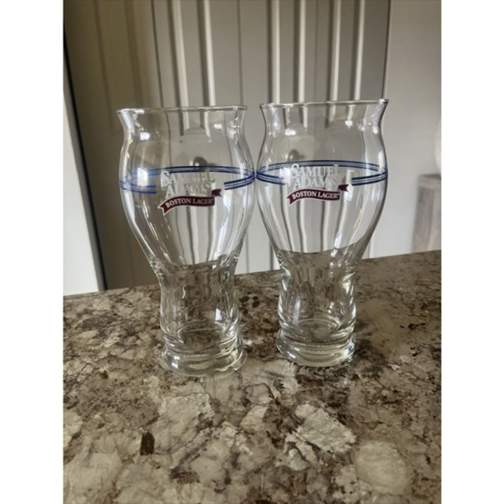 Sam Adams Boston Lager Lot of 2 Beer Glass 16oz Pint “Take Pride In Your Beer”